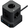 Techly 622946 — kostka zasilająca: panel portów USB — widok pod kątem